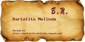 Bartalits Melinda névjegykártya